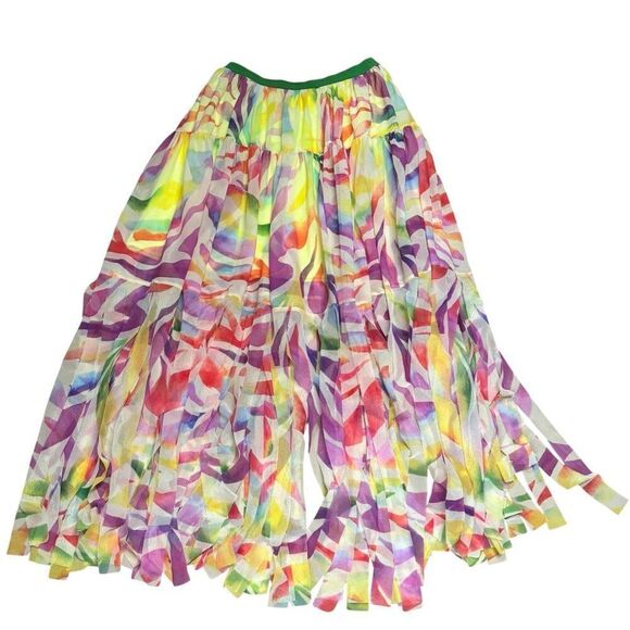 PRABAL GURUNG Falda Midi Multicolor Skirt in Multi Color NWT Size Small - Picture 3 of 8